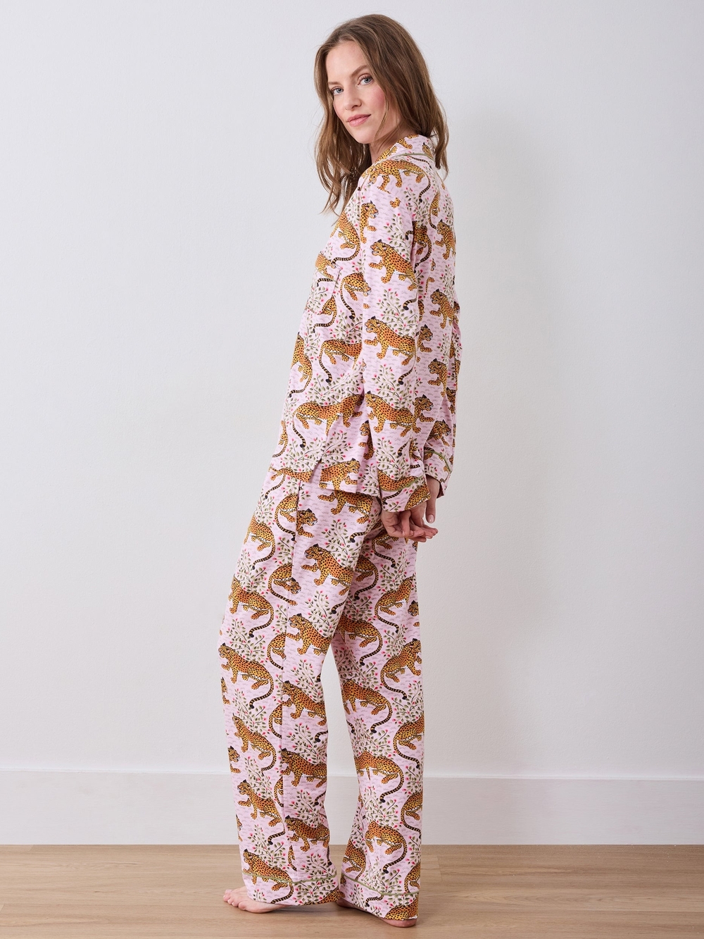 Printfresh 100% Organic Cotton Long PJ Set in Bagheera Size L